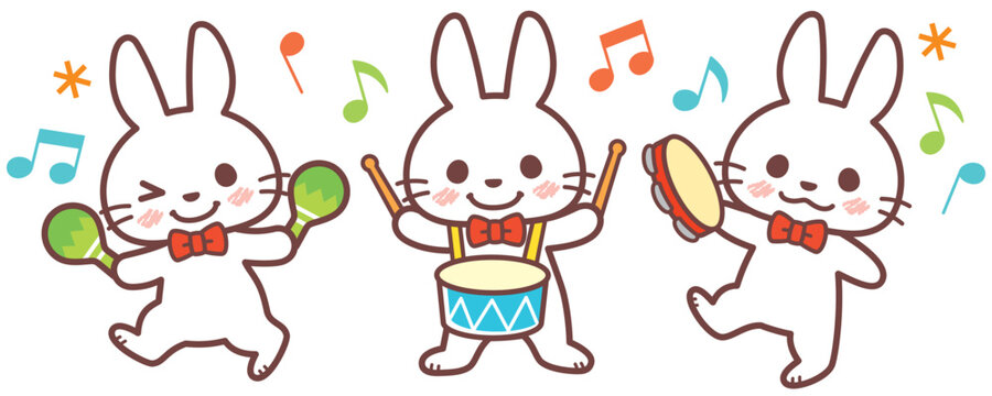 ウサギの音楽会＿茶色ライン