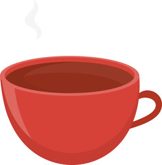 Red Coffee Cup Isolated Illustration on Transparent Background 