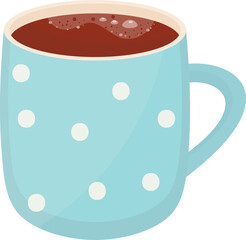 Blue Coffee Mug Isolated Illustration on Transparent Background 