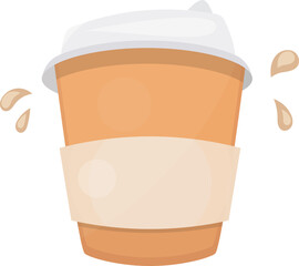 Coffee To Go Paper Cup. Isolated Illustration on Transparent Background 