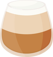 Coffee Cup Flat White. Isolated Illustration on Transparent Background 