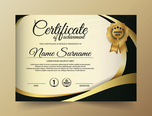 Premium Golden Black Certificate Template Design