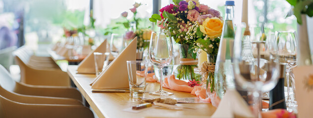 wedding - decorated table at luxury event