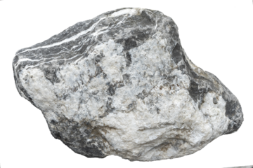 Large grey rock boulder cut out and isolated on a white background, png stock photo file cut out and isolated on a transparent background