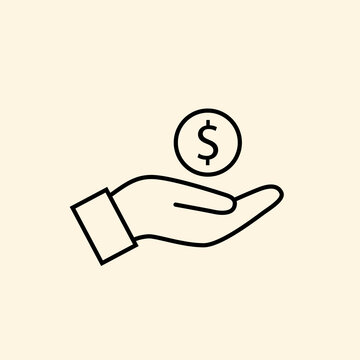 recommend clip art: Hand holding Dollar. Save money icon, salary money, invest finance. Simple finance icon.
                    