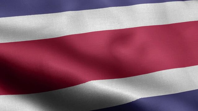 Flag Of Costa Rica - Costa Rica Flag High Detail - National flag Costa Rica wave Pattern loopable Elements - Fabric texture and endless loop - Highly Detailed Flag - The flag of fluttering in the wind