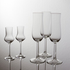 empty glasses for champaign and spirits