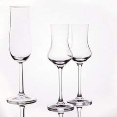 empty glasses for champaign and spirits