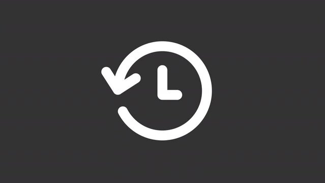 Animated loading white line ui icon. Software upgrade timing. Seamless loop 4k video with alpha channel on transparent background. Isolated user interface symbol motion graphic design for night mode