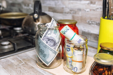 Concept: Keeping financial savings in cash the old-fashioned way