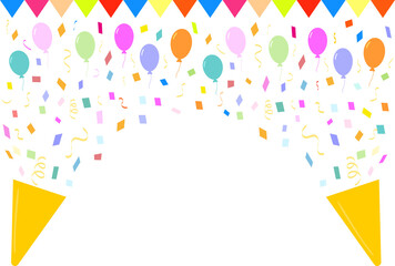 Holiday congratulation banner design Fireworks and garland Party holiday background template.