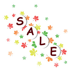 The banner autumn sale with leaves. Vector illustration