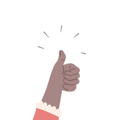 Hand with thumbs up. Good feedback. Vector like or positive comment concept