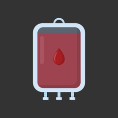 Vector graphic of blood bag. Hospital equipment illustration with flat design style. Suitable for content design assets