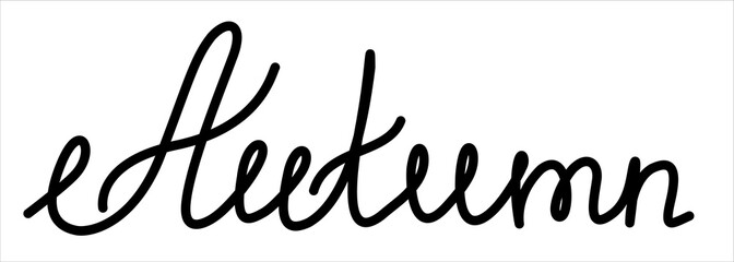 Vector handwritten word autumn black line. Good for web design, postcards.
