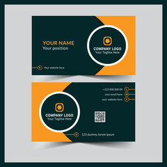 Elegant orange modern business card template