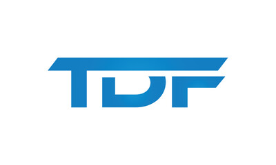 TDF monogram linked letters, creative typography logo icon