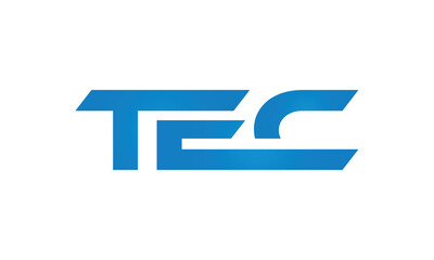 TEC monogram linked letters, creative typography logo icon