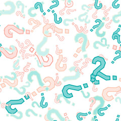 Quiz seamless pattern. Question marks, doubt, faq