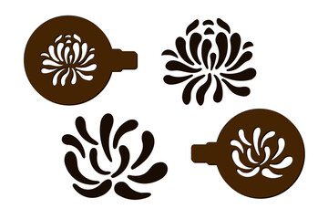 Stencil for decorating confectionery. Needle flowers of aster and dahlia