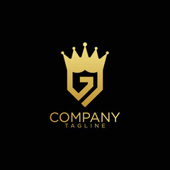 G crown logo design and premium vector templates