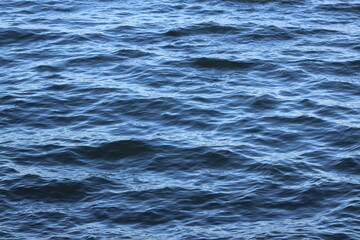 Rippled blue water surface, hotizontal, abstract, full frame background.