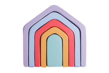 Wooden colorful  toy blocks isolated , rainbow color. Baby development. Design element pastel