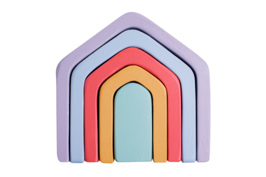 Wooden colorful  toy blocks isolated , rainbow color. Baby development. Design element pastel