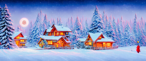 Artistic concept painting of a Christmas festive outdoor, background 3d illustration.
