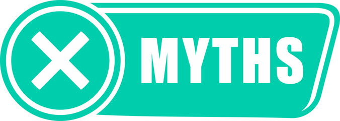 bubbles with myths. concept of thorough fact-checking or easy compare evidence. flat cartoon style trend modern logotype graphic art design isolated on white background