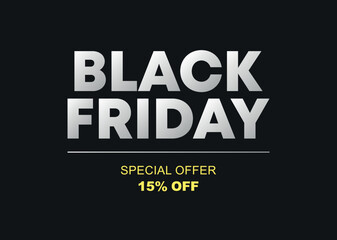 Naklejka na ściany i meble 15% off. Special Offer Black Friday. Vector illustration price discount. Campaign for stores, retail