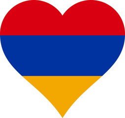 Fototapeta premium Armenia Heart Flag. Transparent PNG Flattened JPEG JPG. Armenian Love Shape Country Nation National Flag. Republic of Armenia Banner Icon Sign Symbol.