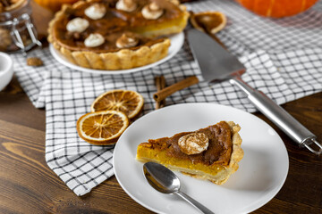 Festive Homemade Pumpkin Pie with Whipped Cream