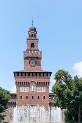 Fototapeta na wymiar Sforza castle in Milan, Italy