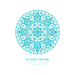 Luxury pattern on a white background. Vector mandala template. Golden design elements. Traditional Turkish, Indian motifs. Great for fabric and textile, wallpaper, packaging or any desired idea.