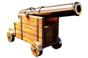 Oldbronze cannon. 3D Render