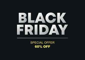 60% off. Special Offer Black Friday. Vector illustration price discount. Campaign for stores, retail