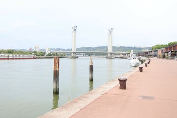 Les rives du fleuve Seine, le long de la Seine, ville de Rouen, département de la Seine Maritime, France