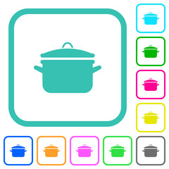 Pot with lid vivid colored flat icons