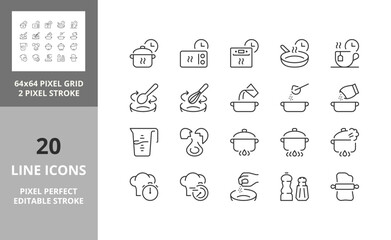 cooking 64px and 256px editable vector set
