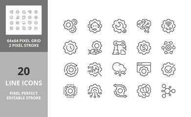 automation 64px and 256px editable vector set