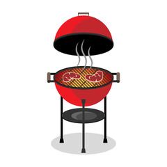 BBQ grill hot barbecue illustration bbq time Round barbecue grill with hot coals Fresh Meat