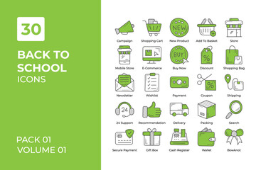 Back to School icons collection. Set vector line with elements for mobile concepts and web apps. Collection modern icons.