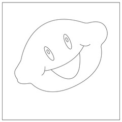 funny fruits coloring page for kids