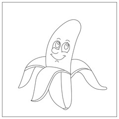 funny fruits coloring page for kids