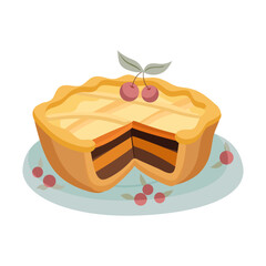 Vector clipart with delicious cake. Cake illustration.