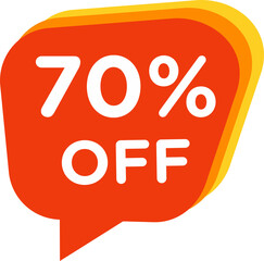70 discount, Sales Vector badges for Labels, , Stickers, Banners, Tags, Web Stickers, New offer. Discount origami sign