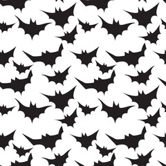 halloween pattern with black bats, halloween background black bats flying shadows silhuoette