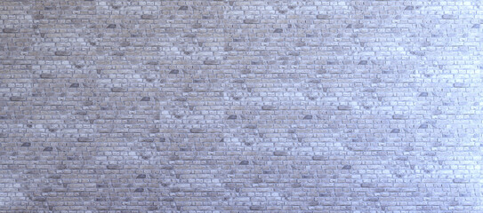 Gray white brick wall grunge texture wallpaper. White brick wall pattern background 3d render with copy space