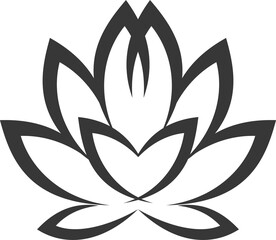 Lotus flower isolated spa water lily, yoga emblem